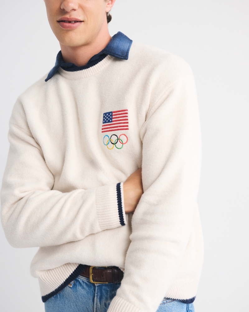 Oversized Olympics Graphic Crew Sweater