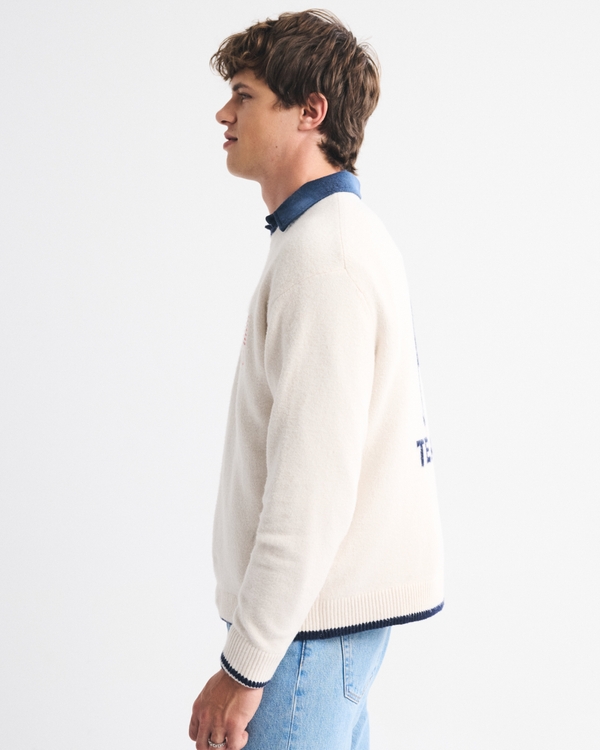 Oversized Olympics Graphic Crew Sweater