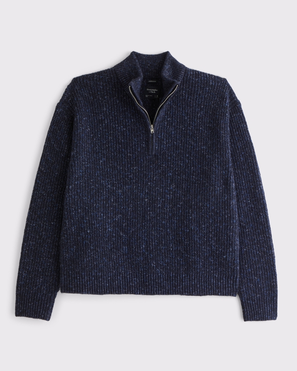 A&F Essential Half-Zip Sweater, Navy view 1