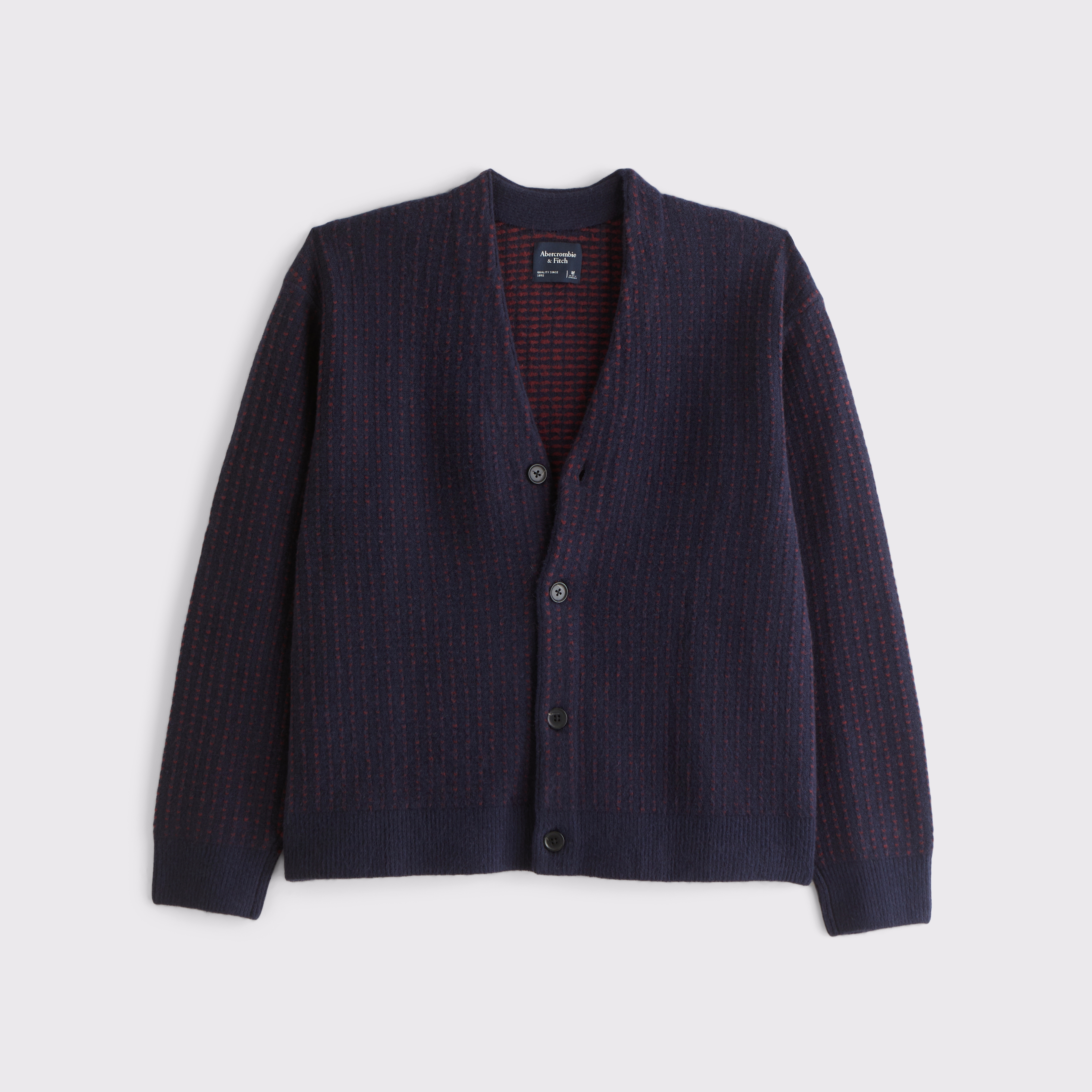 Abercrombie & Fitch Textured Cardigan In Blue