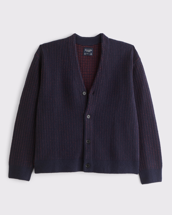 Textured Cardigan, Navy view 1