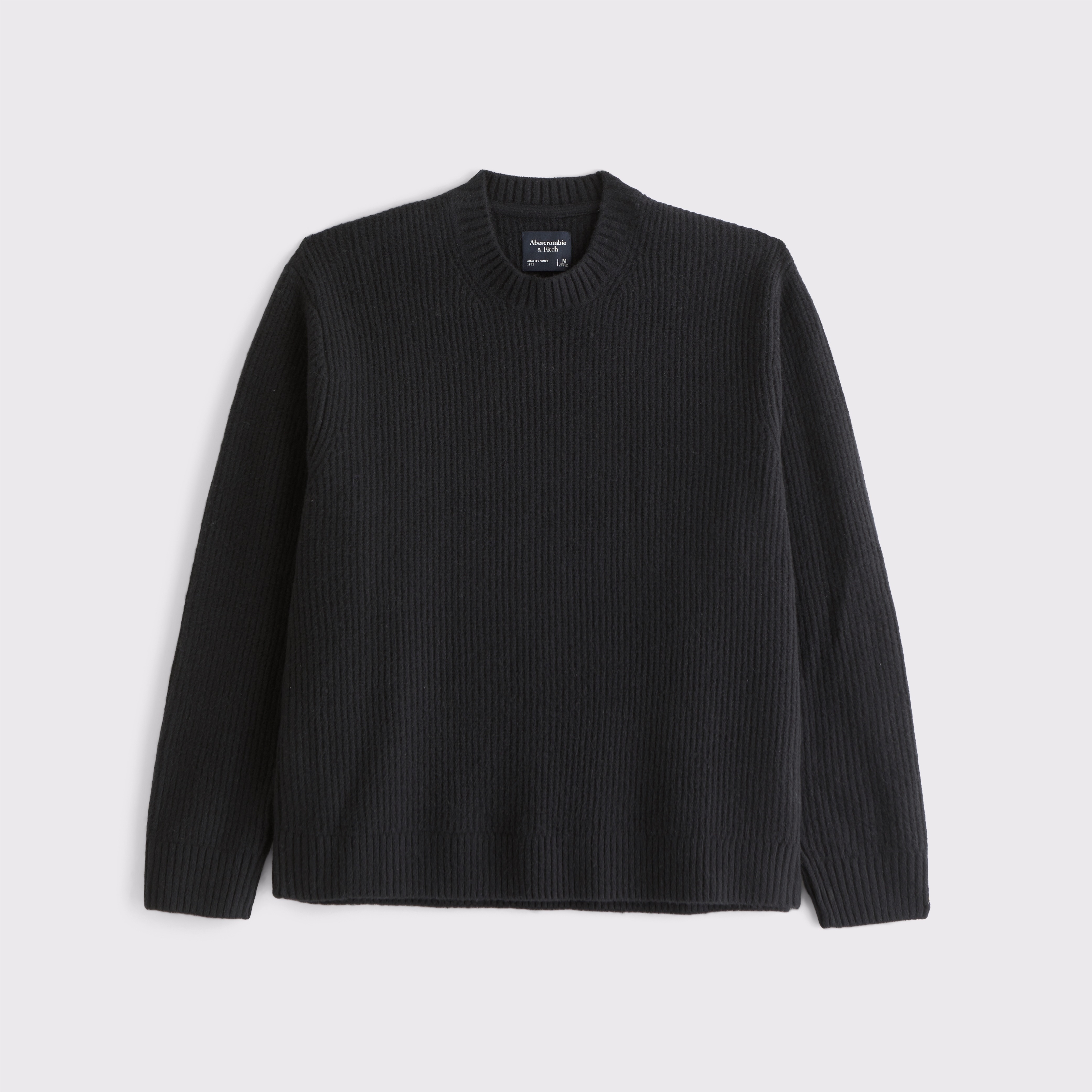 Abercrombie & Fitch A&f Essential Crew Sweater In Black