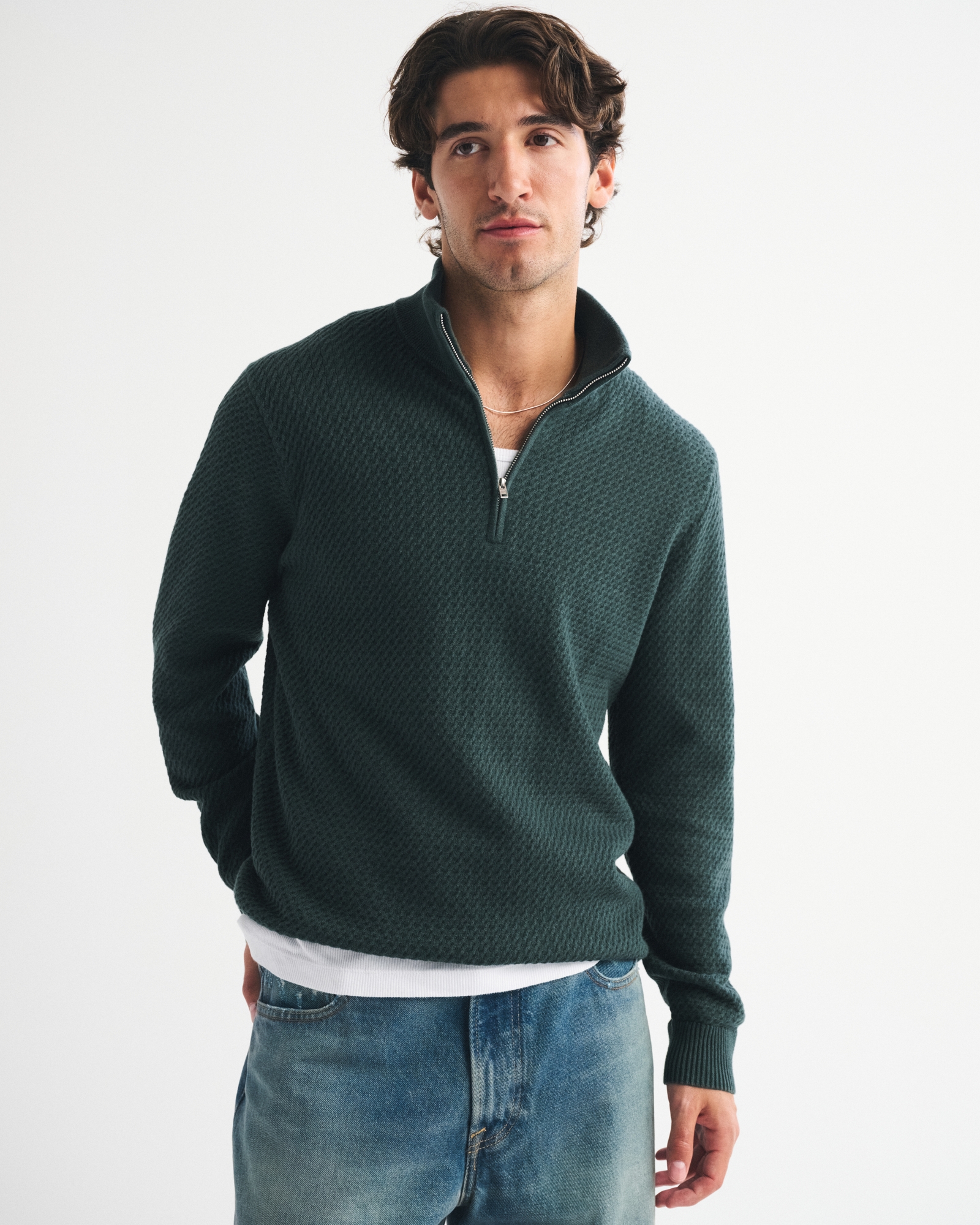 Cable Quarter-Zip Sweater
