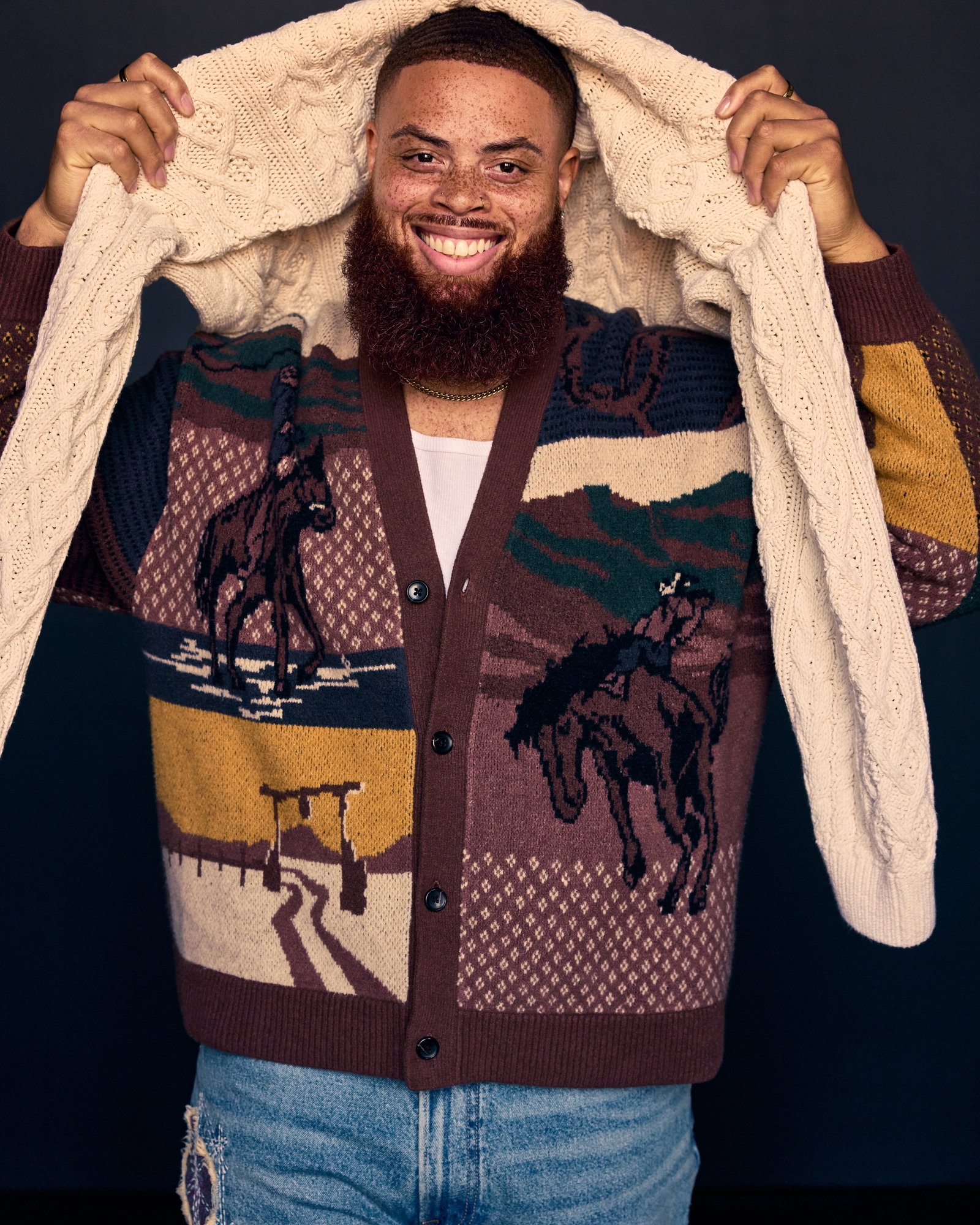 Western Graphic Cardigan