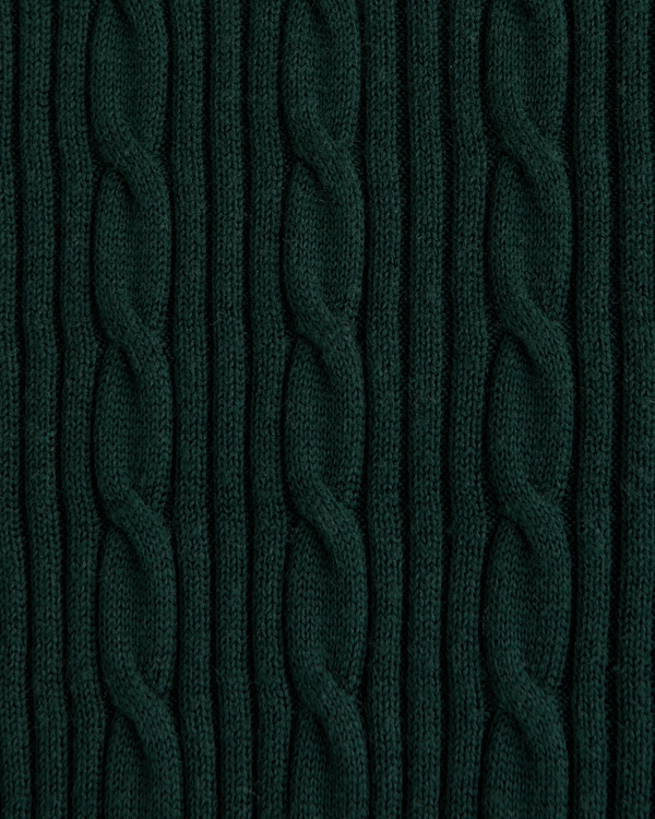 Merino Wool-Blend Cable Crew Sweater