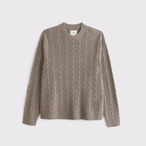 Мужские свитеры Abercrombie & Fitch Merino Wool-Blend Cable Crew Sweater