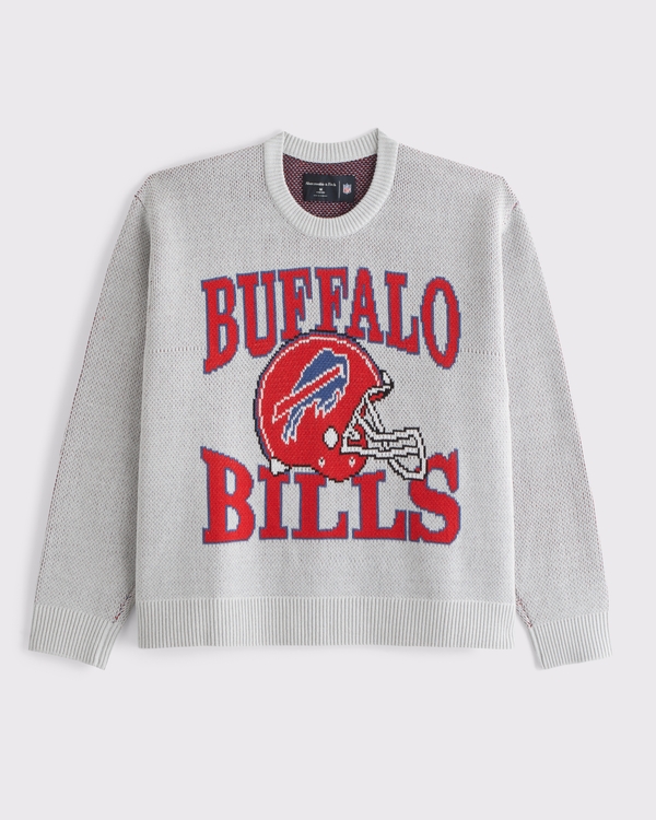 Buffalo Bills Crew Sweater, Gray-bills view 1