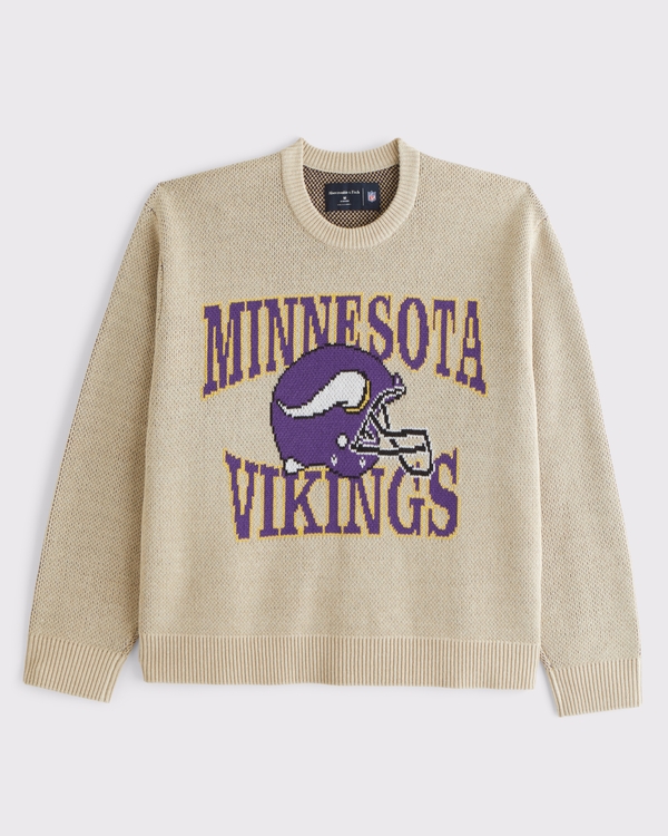 Minnesota Vikings Crew Sweater, Purple-vikings view 1