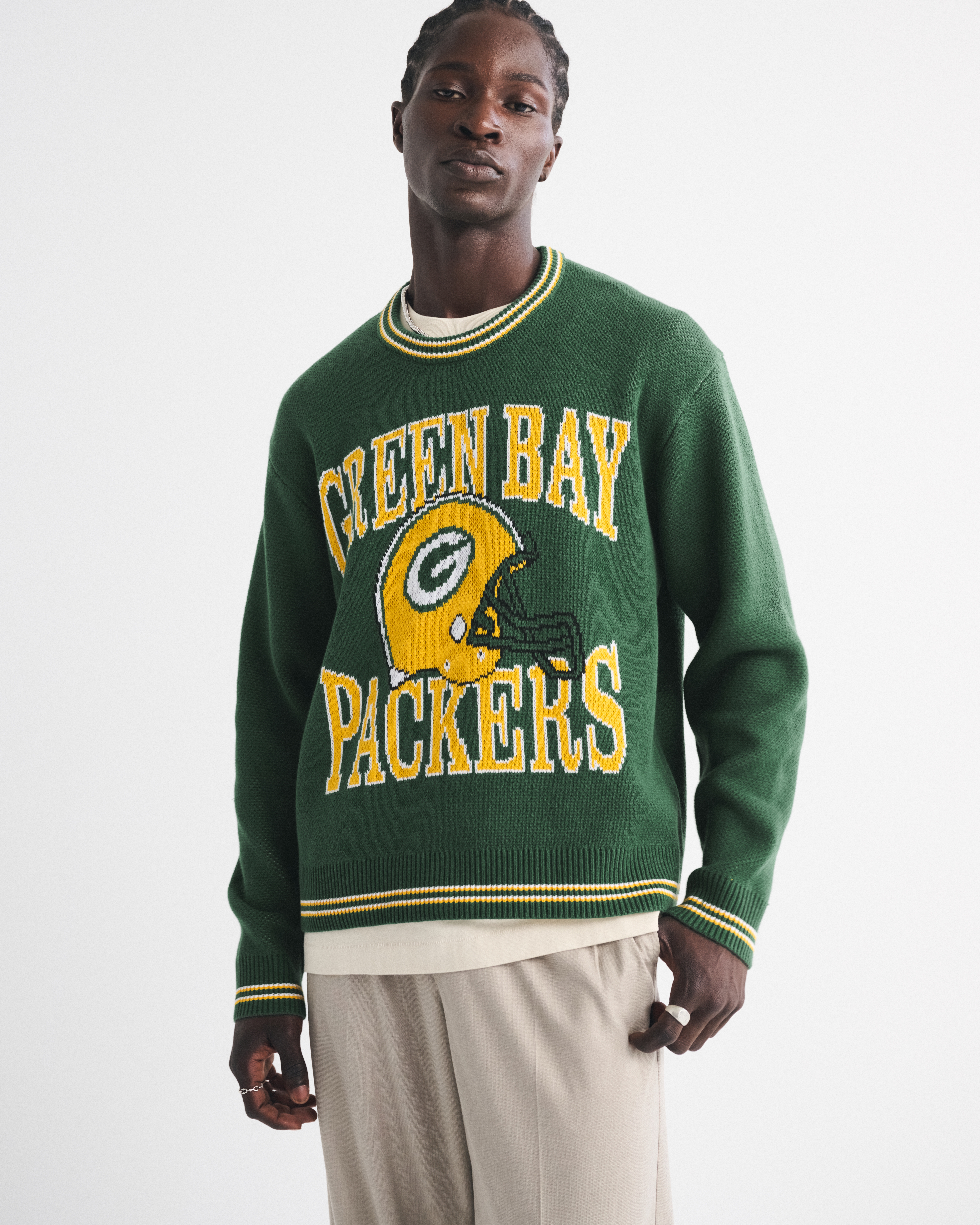 Abercrombie & Fitch Green Bay Packers Crew Sweater