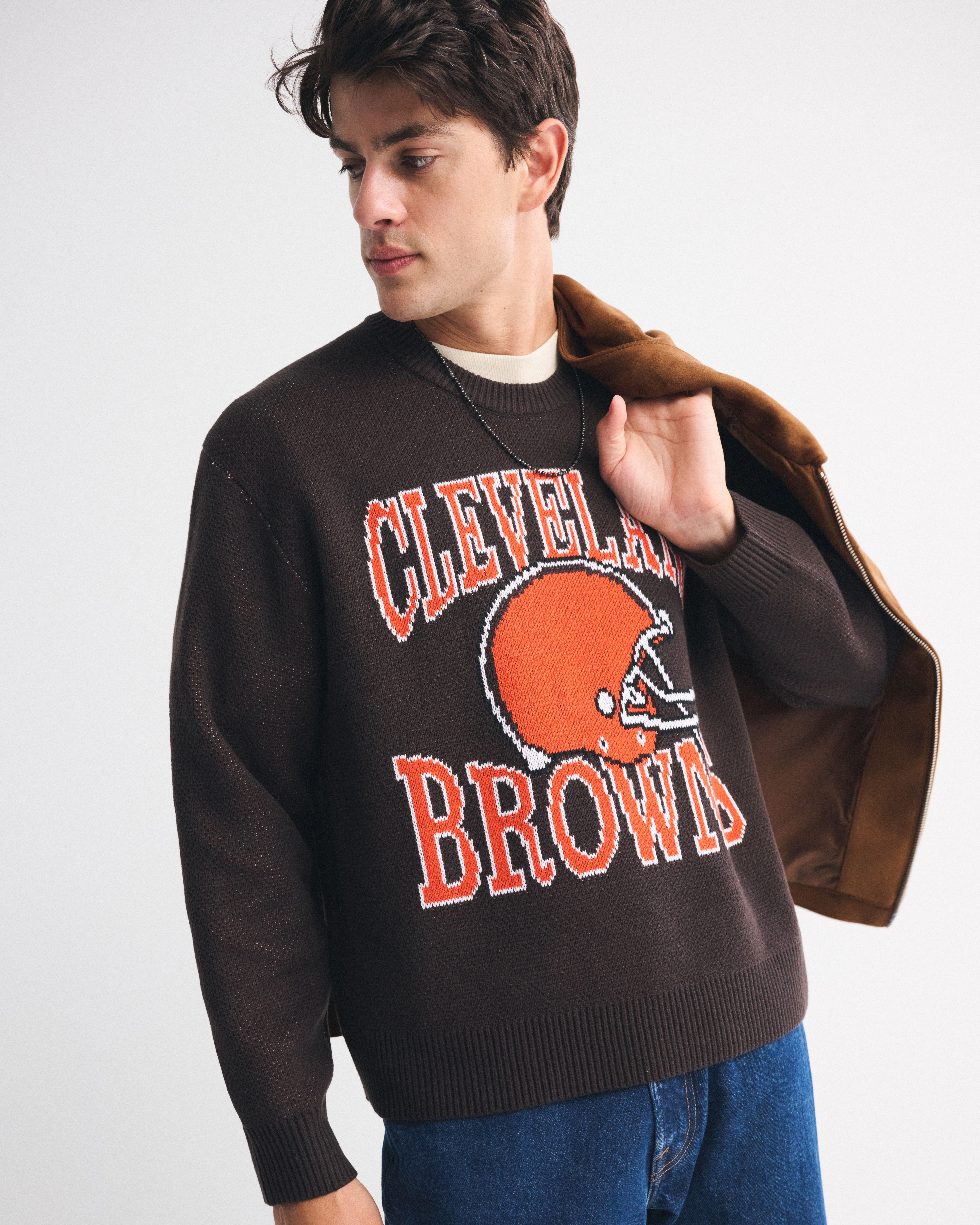 Abercrombie & Fitch Cleveland Browns Crew Sweater