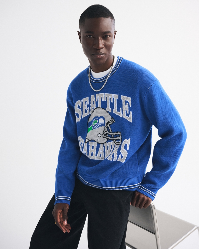 Seattle Seahawks Graphic Crew Sweatshirt