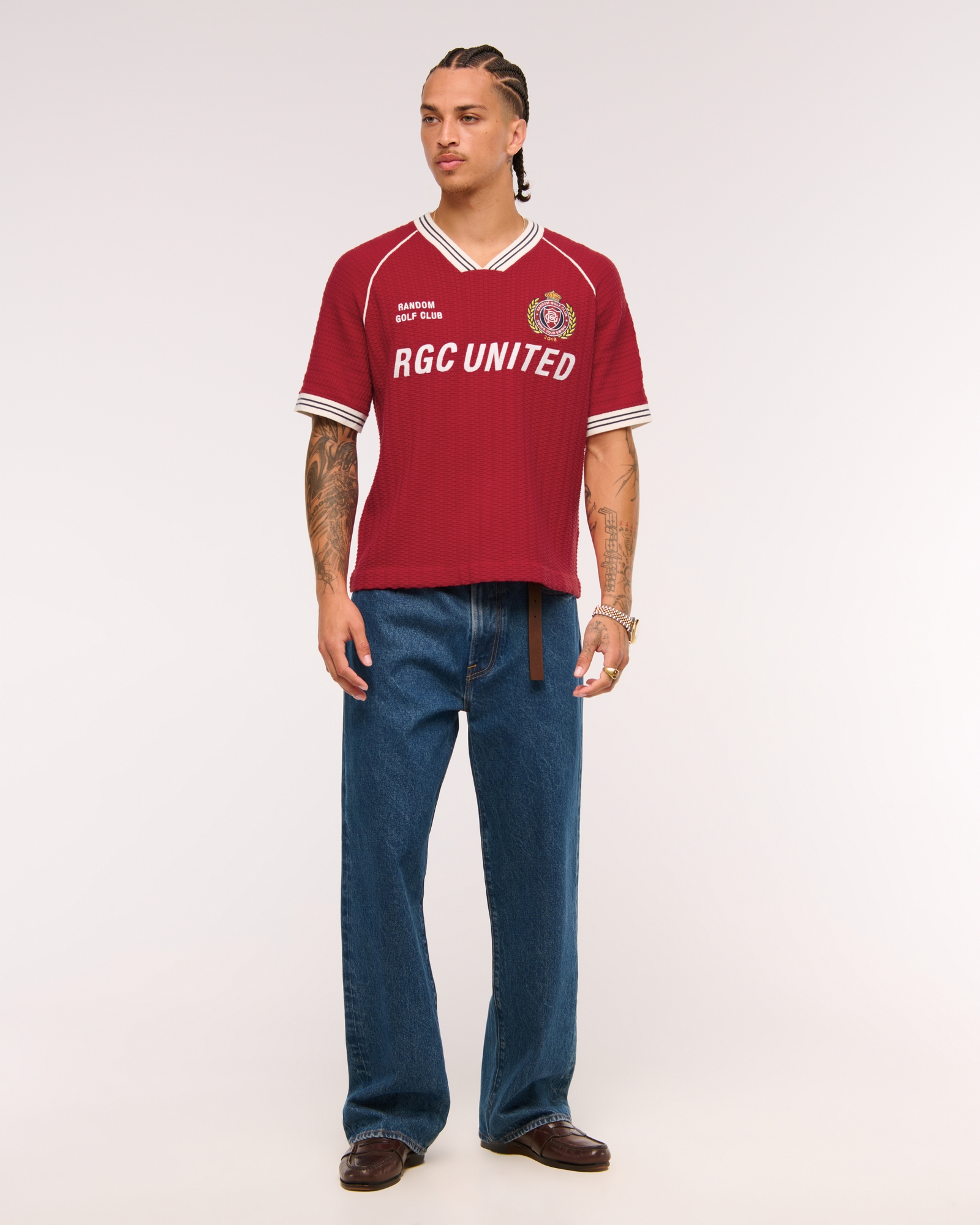 Random Golf Club Soccer Jersey-Inspired Sweater