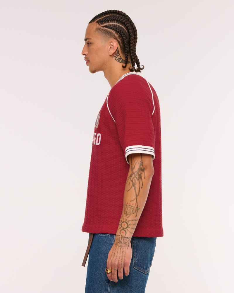 【美品】Abercrombie & Fitch GOLF ゴルフ ゴルフウェア Men's Random Golf Club Soccer Jersey-Inspired Sweater | Men's