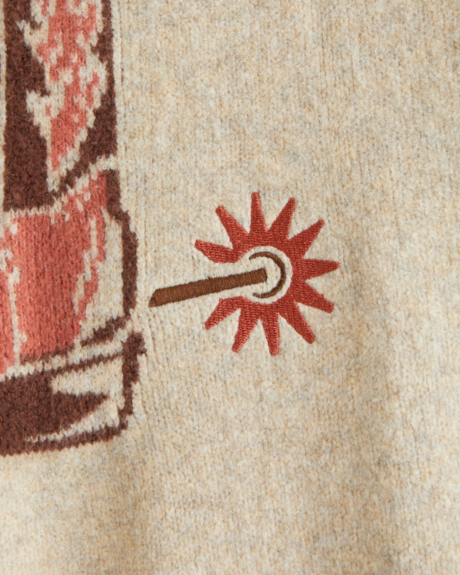 Oversized Western Graphic Crew Sweater