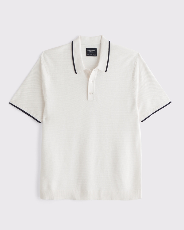 3-Button Sweater Polo, Cream view 1