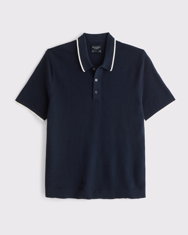 3-Button Sweater Polo, Navy view 1
