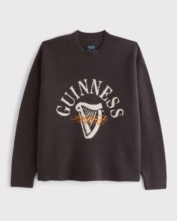 Suéter extragrande con cuello redondo y gráfico de Guinness, Espresso view 1