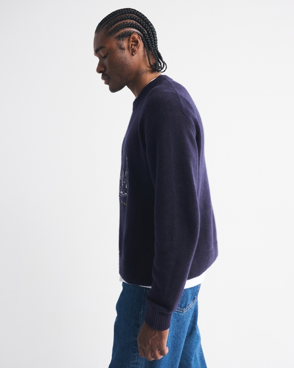 Oversized NYC Graphic Crew Sweater