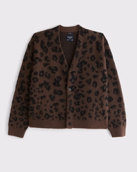 Cárdigan esponjoso con estampado animal