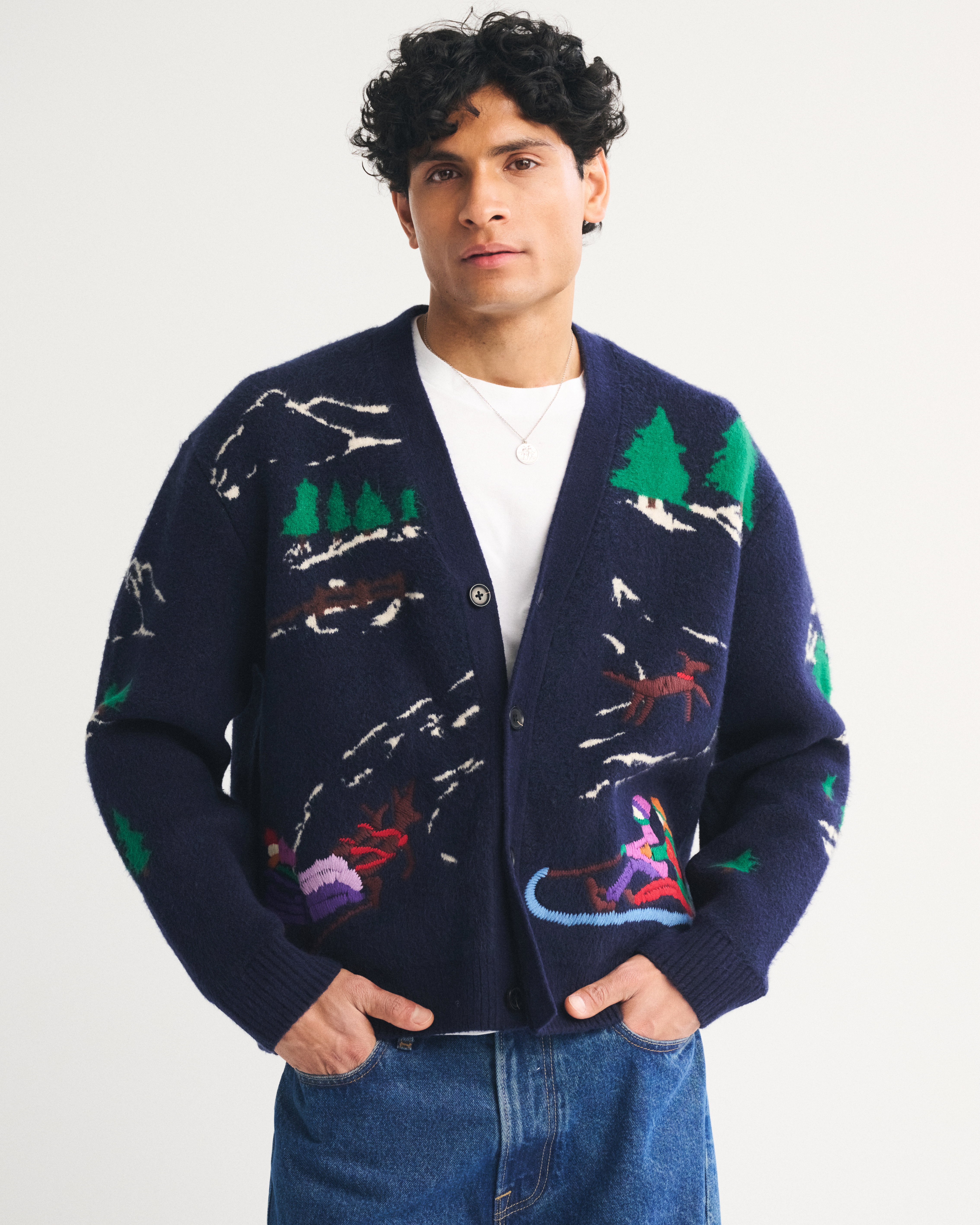 Мужские кардиганы Abercrombie & Fitch Holiday Graphic Cardigan — фото 2
