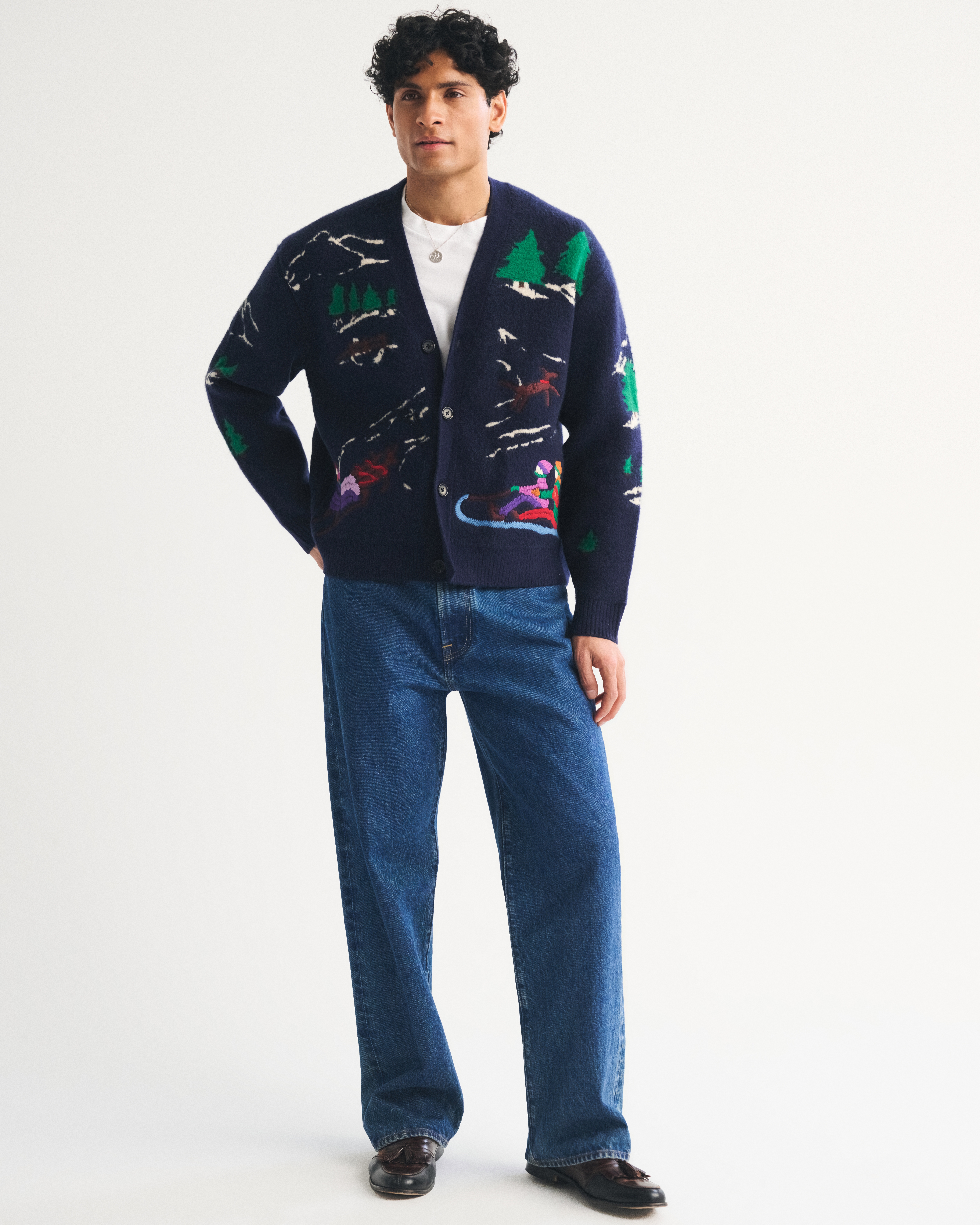 Мужские кардиганы Abercrombie & Fitch Holiday Graphic Cardigan — фото 3