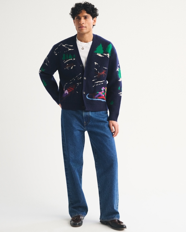 Men's Holiday Graphic Cardigan | Men's Tops | Abercrombie.com