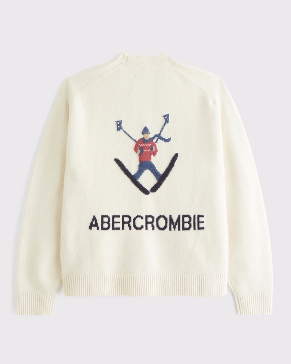 Graphic Logo Cardigan, Cream view 2