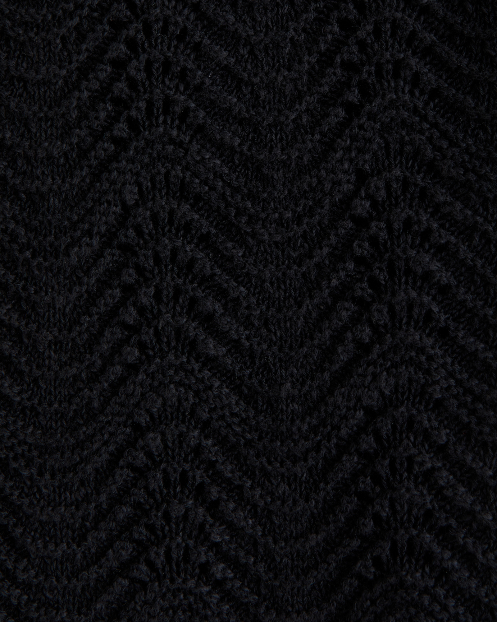 Wavy Crochet-Style Button-Through Sweater Polo