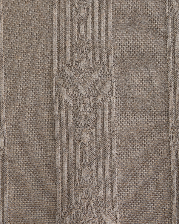 Textural Striped Johnny Collar Sweater Polo