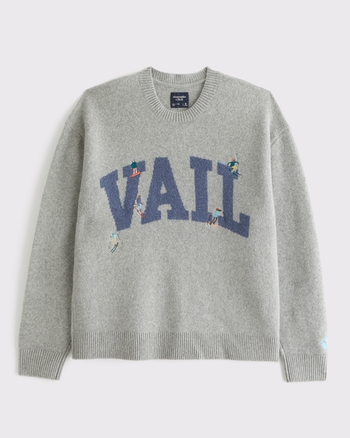 Oversized Vail Graphic Crew Sweater