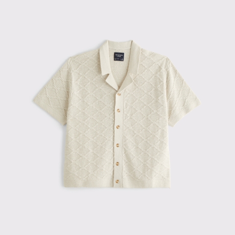 Мужские свитеры Abercrombie & Fitch Crochet-Style Button-Through Sweater Polo