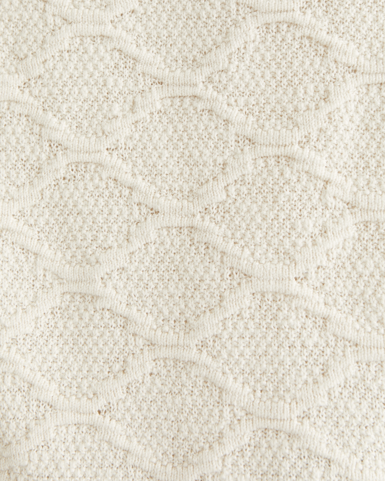 Crochet-Style Button-Through Sweater Polo