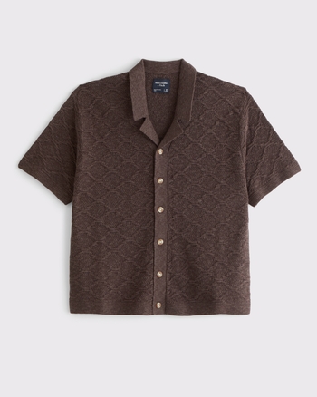 Crochet-Style Button-Through Sweater Polo from Abercrombie & Fitch - $80