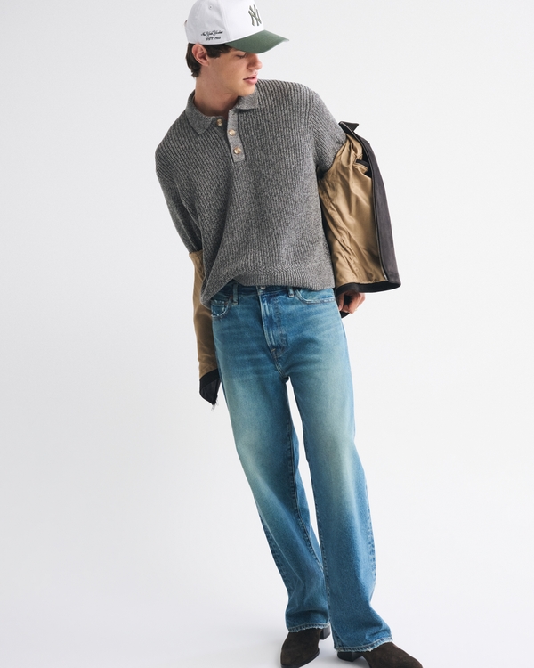 3-Button Collared Sweater