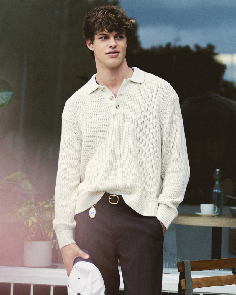 Collared 3-Button Sweater