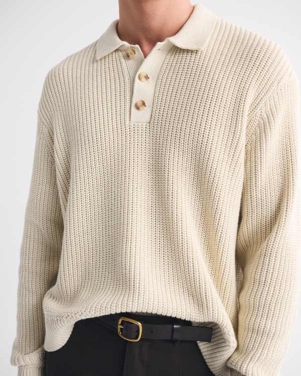 3-Button Collared Sweater