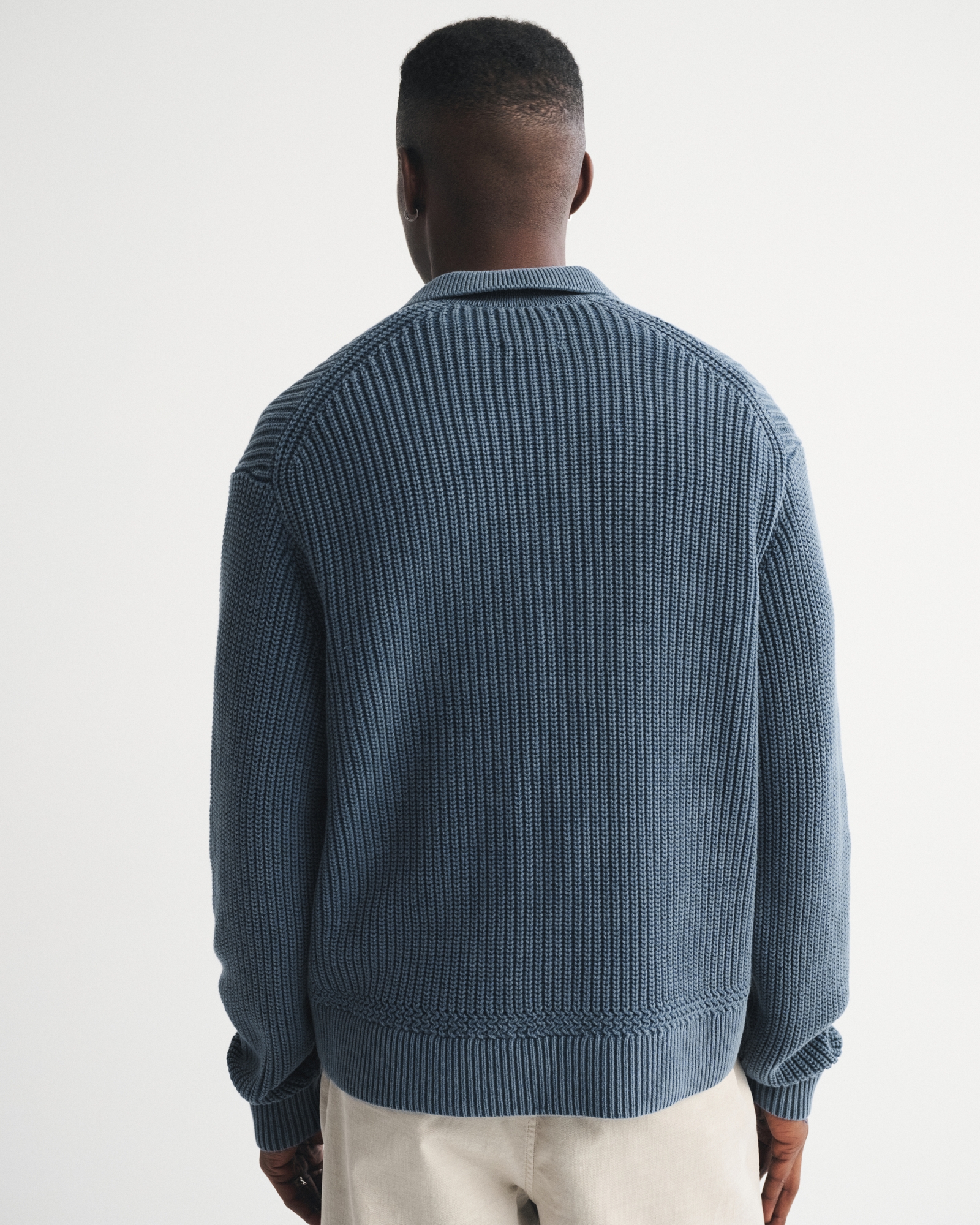 3-Button Collared Sweater
