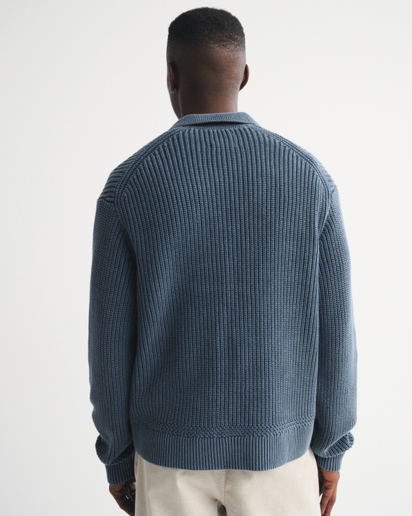 3-Button Collared Sweater