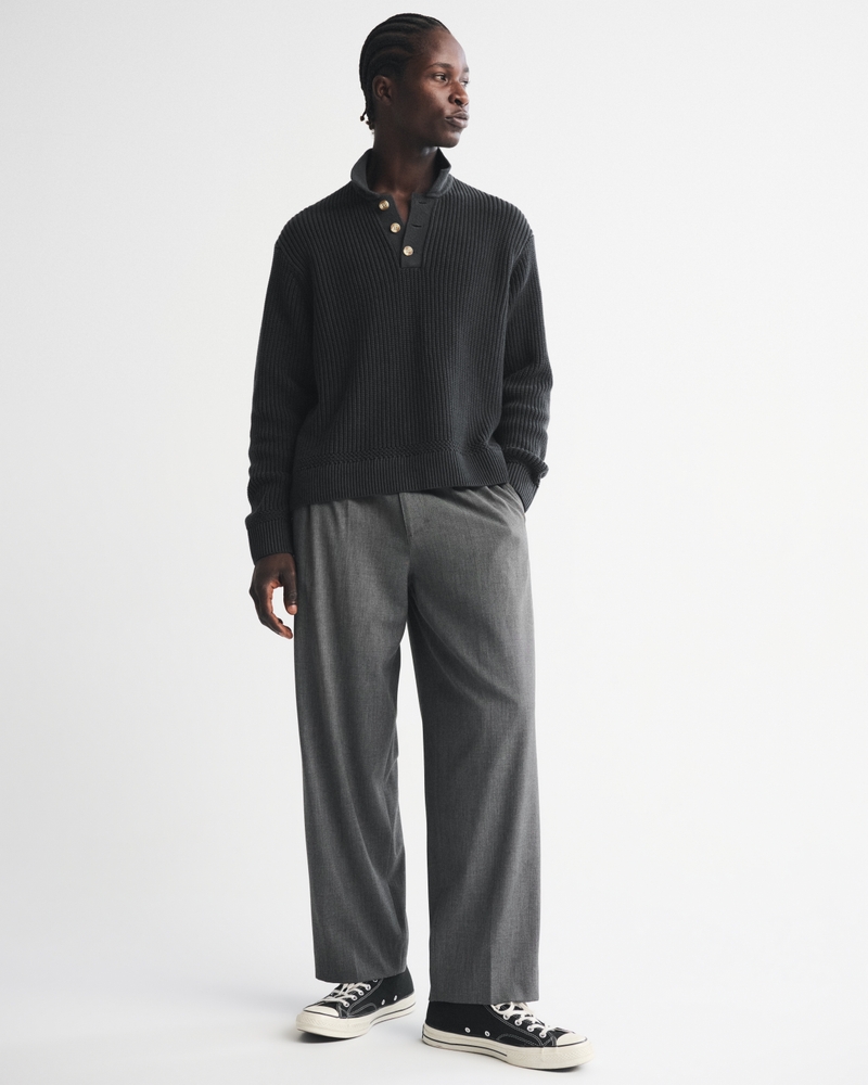 3-Button Collared Sweater