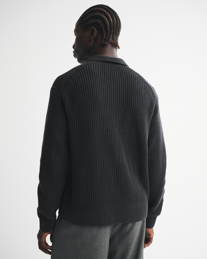 3-Button Collared Sweater