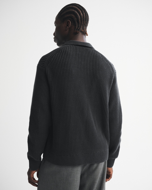 3-Button Collared Sweater
