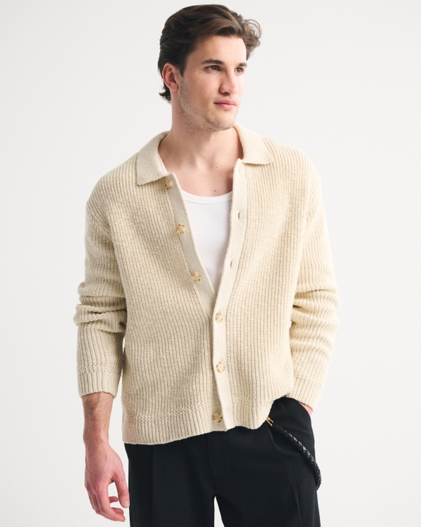 有領開襟衫, 暖米色 view 2