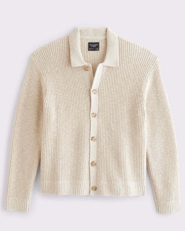 有領開襟衫, 暖米色 view 1