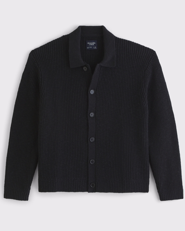 Collared Cardigan, Black view 2