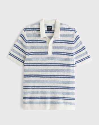 100% Cotton Striped 3-Button Sweater Polo from Abercrombie & Fitch - $75