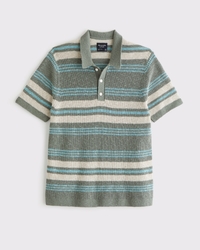 100% Cotton Striped 3-Button Sweater Polo