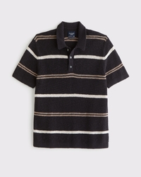 100% Cotton Striped 3-Button Sweater Polo