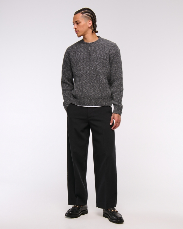 A&F Essential Crew Sweater, Dark Gray view 2