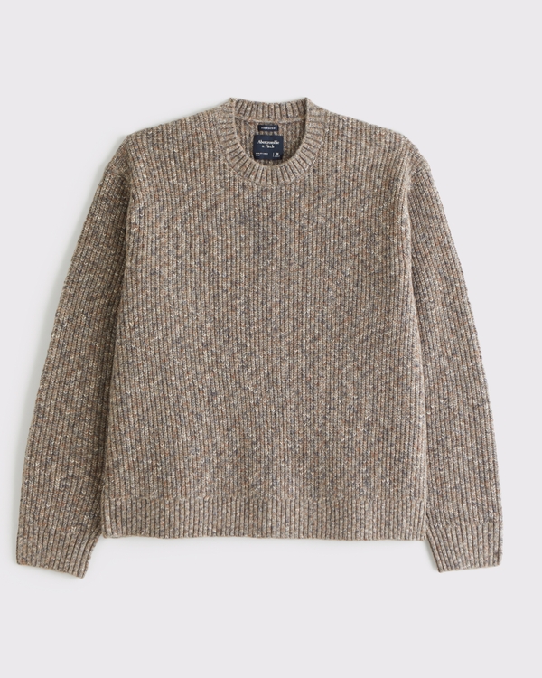 A&F Essential Crew Sweater, Brown view 1