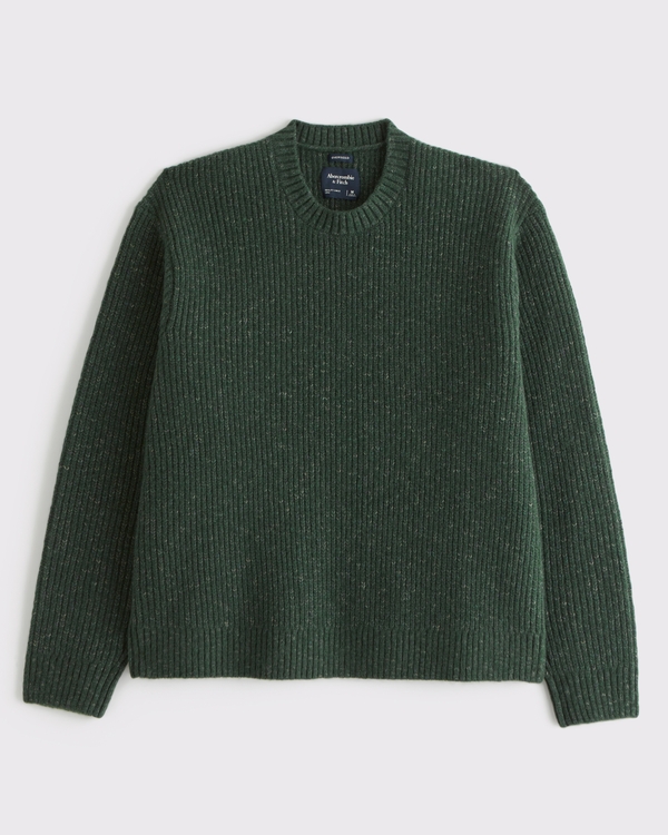 A&F Essential Crew Sweater, Green view 1
